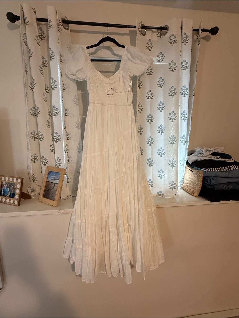 Free People Sundrenched Puff Sleeve Maxi Dress